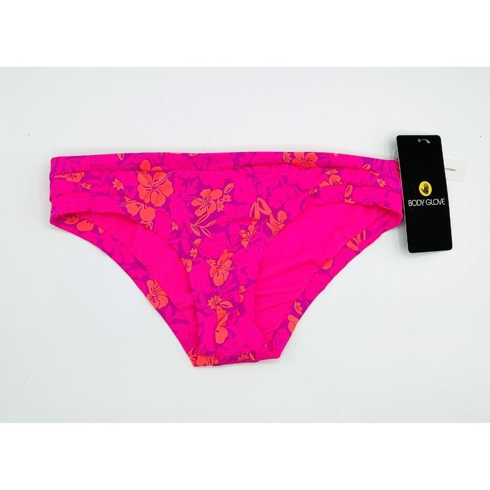 Body Glove Womens Audrey Low Rise Bikini Bottoms Pink FloralSize S/P NEW